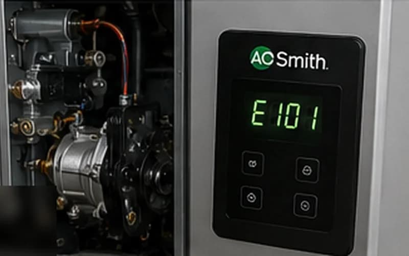 Technician inspecting heating system components in a mechanical room — A.O. Smith water heater error code diagnostic reference