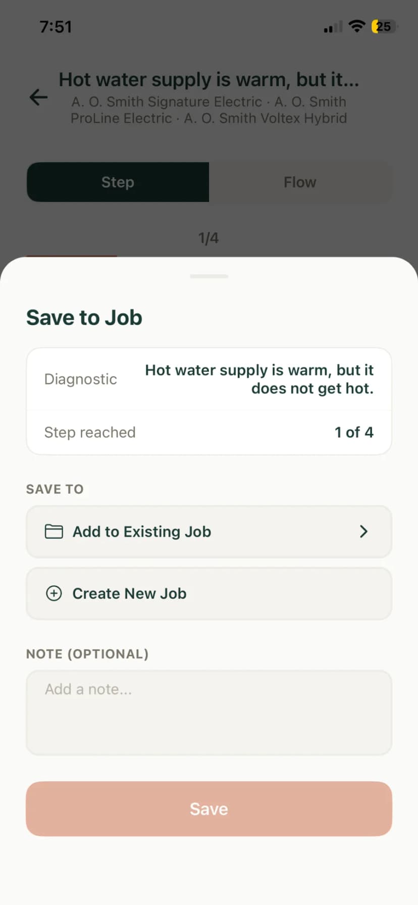 HeatDiagnoses job tracking and diagnostic notes interface